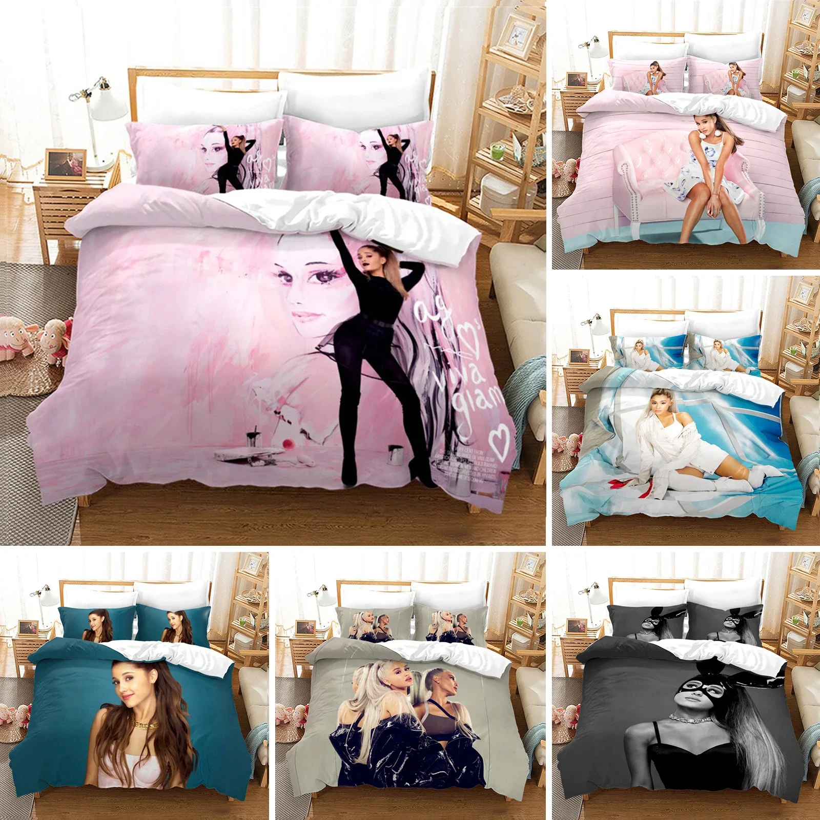 Bed Sheet Microfiber - Moda Seksowna Dziewczyna Ariana Grande Zestaw