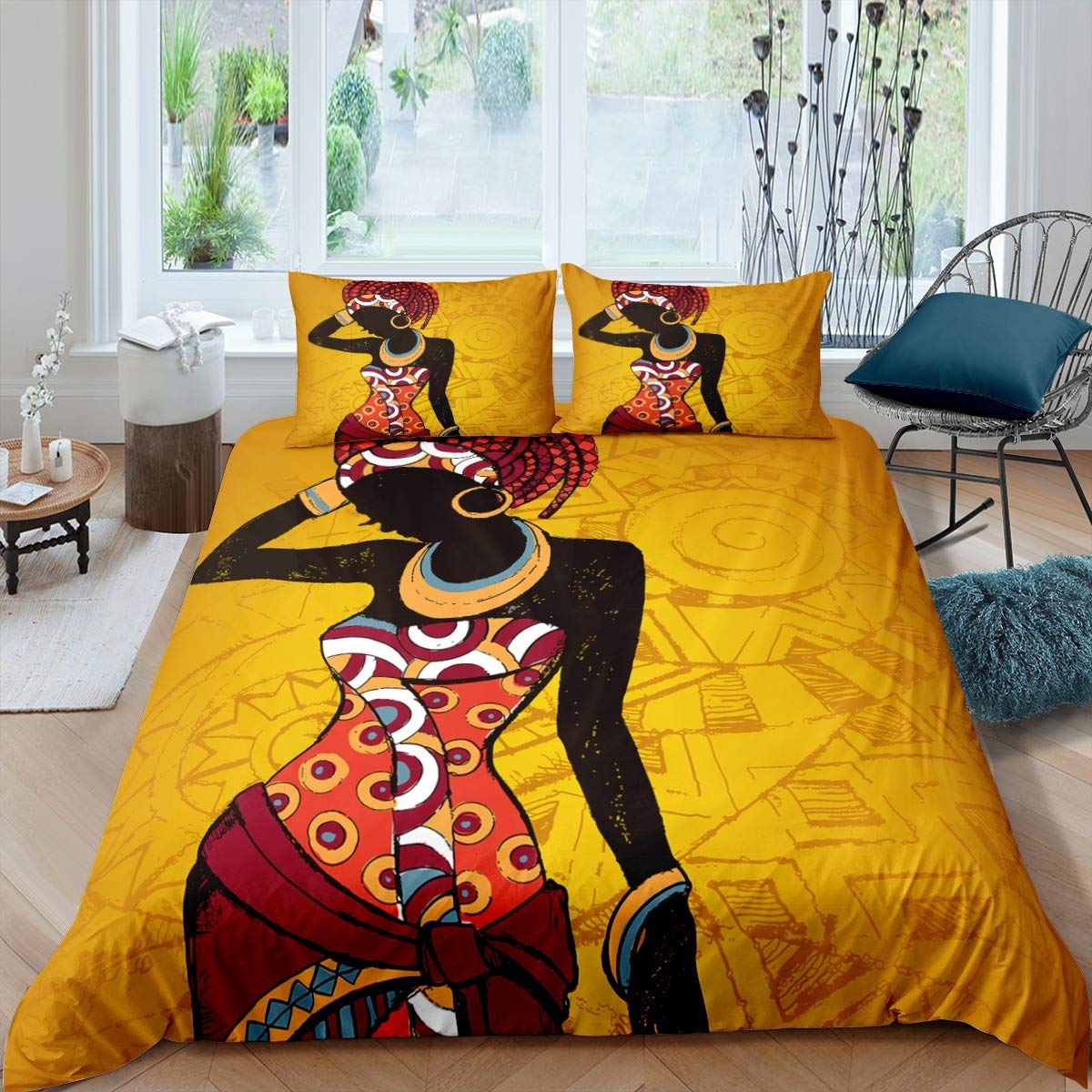 Bed Sheet Microfiber - Afrykańska kobieta zestaw pościeli Vintage afryka