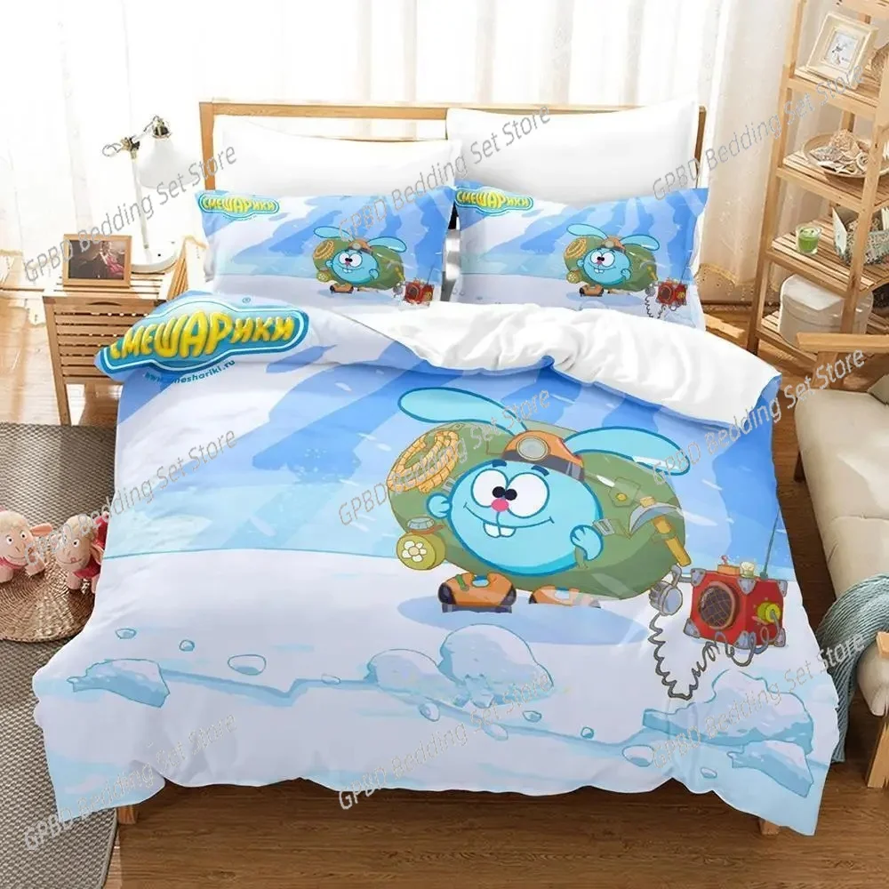 Bed Sheet Microfiber - Komplet pościeli Smeshariki, pojedynczy, podwójny, pełny,