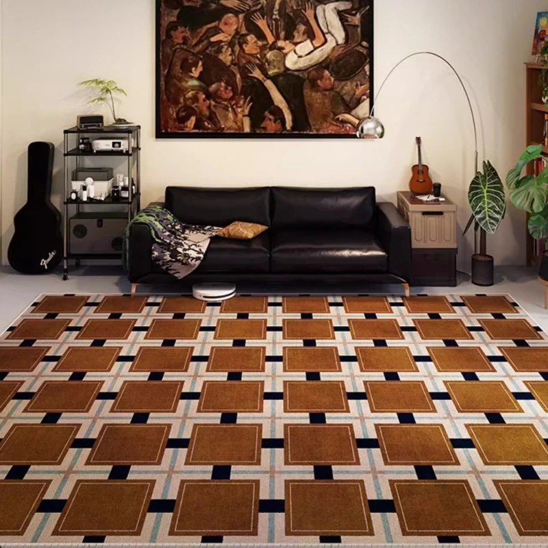 Retro dywan w kratę do salonu, – Home Lines Textiles recenzja i cena