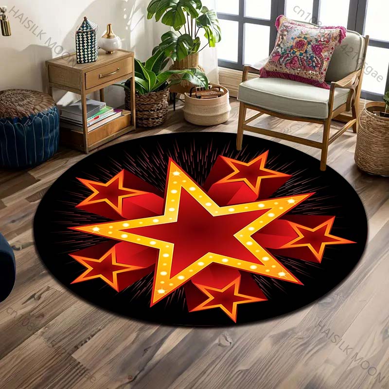 Dywan okrągły z nadrukiem pięc – Luxury Home Textiles Usa recenzja i cena